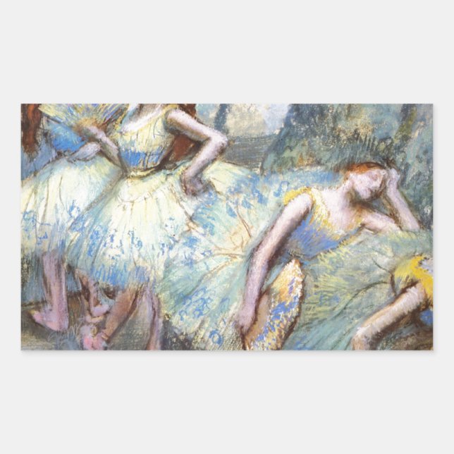 Degas Ballet Dancer Art Dancers Painting Rectangular Sticker (Front)