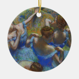 Degas Blue Dancers Pastel Fine Art Masterpiece Ceramic Tree Decoration