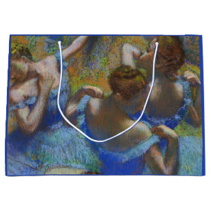 Degas Blue Dancers Pastel Fine Art Masterpiece Large Gift Bag