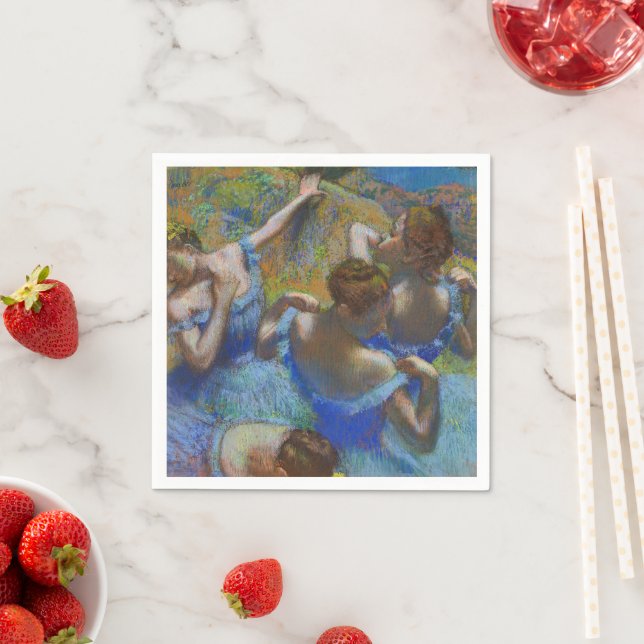 Degas Blue Dancers Pastel Fine Art Masterpiece Napkin (Insitu)