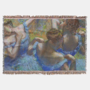 Degas Blue Dancers Pastel Fine Art Masterpiece Throw Blanket