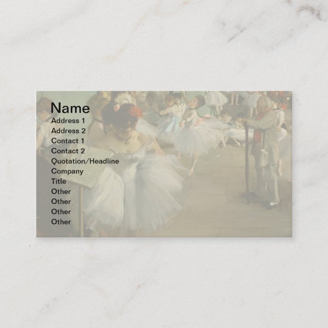 Degas Dance Class Ballet Dancers Ballerina Art Business Card (Front)