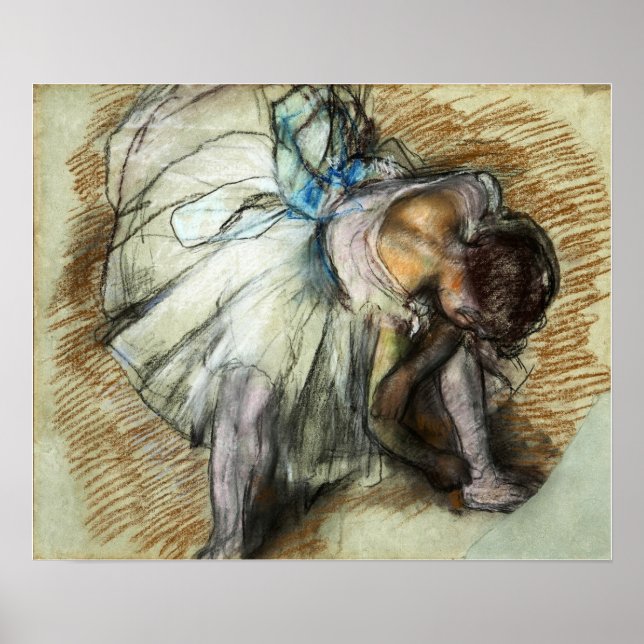 Degas - Dancer Adjusting Her Shoe Poster (Front)