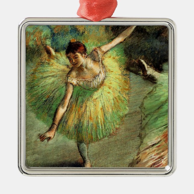 Degas - Dancer Tilting, famous painting, Metal Tree Decoration (Front)