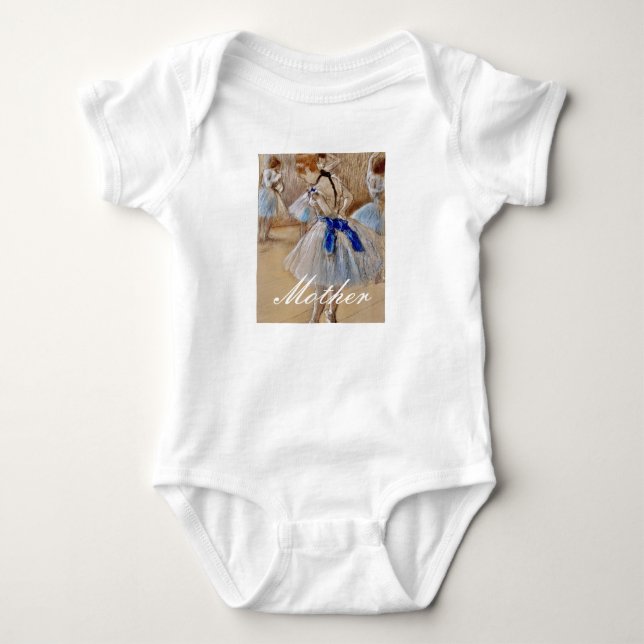 Degas Dancer With Blue Ribbon Baby Bodysuit (Front)