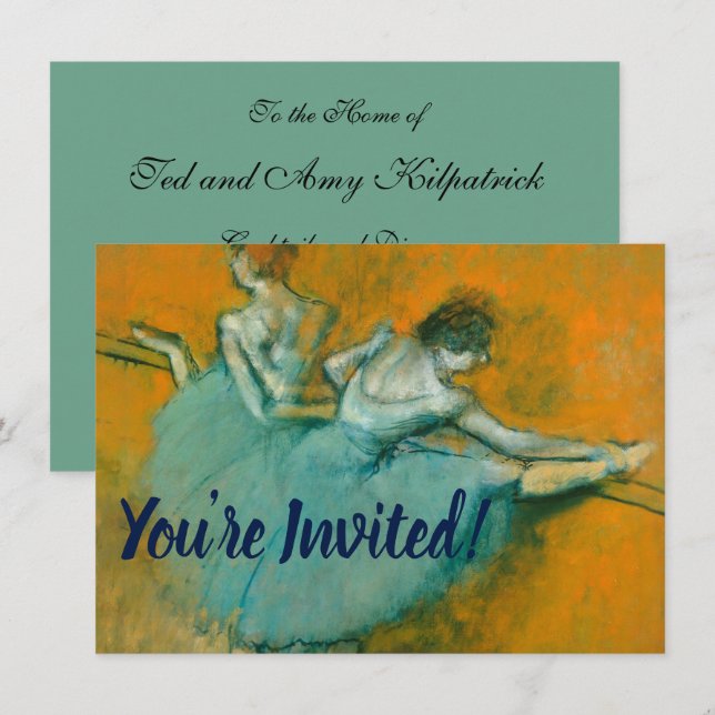 Degas Dancers at the Bar Ballet Invitation (Front/Back)