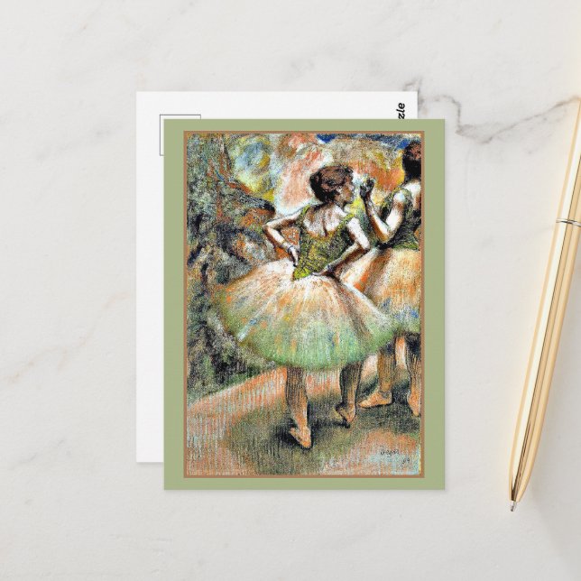 Degas - Dancers Pink and Green Postcard (Front/Back In Situ)