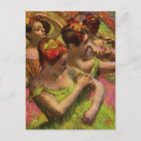 Degas Green Ballerinas Postcard
