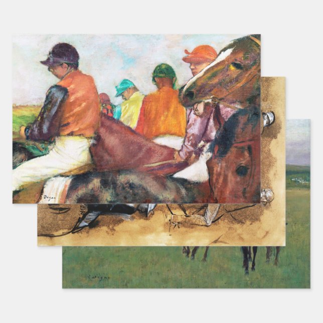 Degas, Horse Racing Wrapping Paper Sheet (Set)