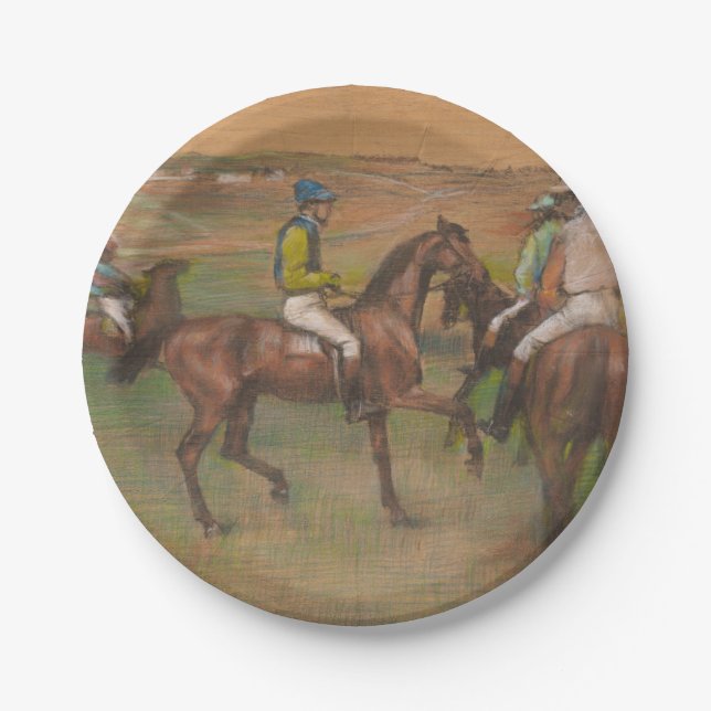 Degas Race Horses Impressionist Paper Plate (Front)