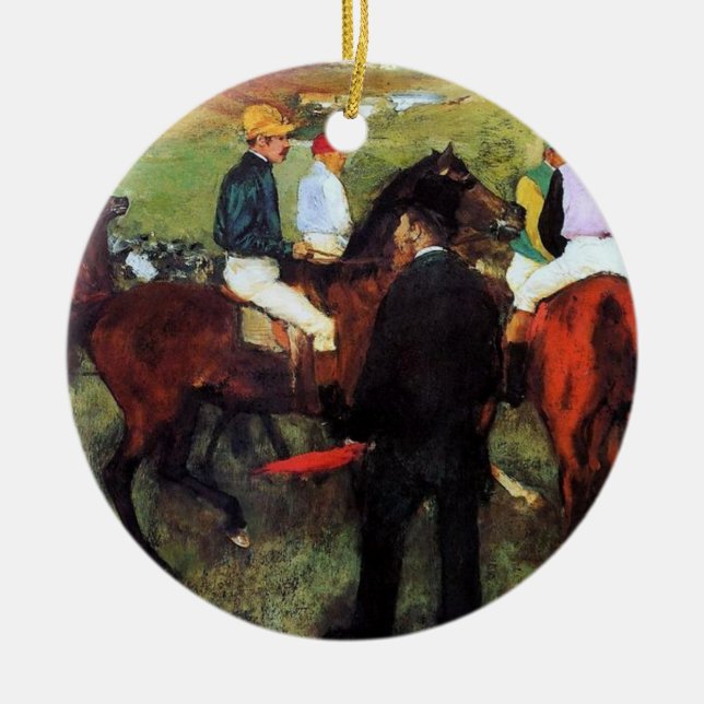 Degas - Racehorses Christmas Ornament (Front)