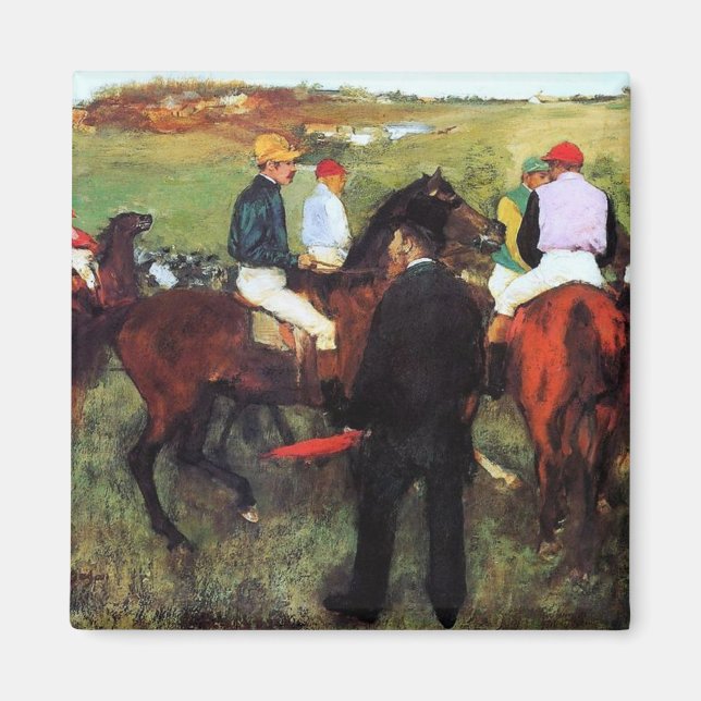 Degas - Racehorses - Impressionism Painting Magnet (Front)