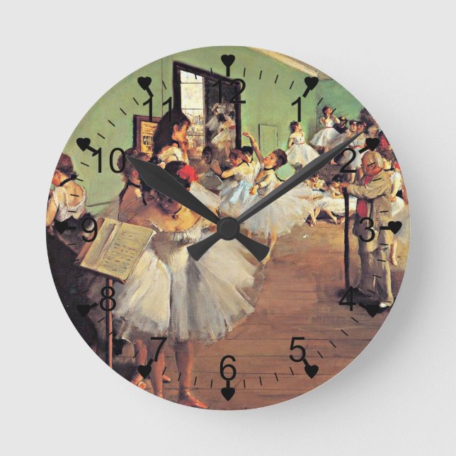 Degas: The Dance Class, 1874 Round Clock (Front)