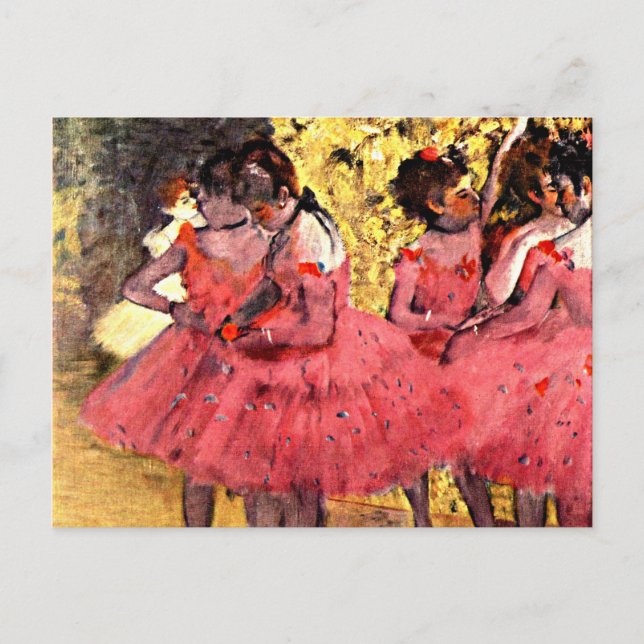 Degas - The Pink Dancers Postcard (Front)