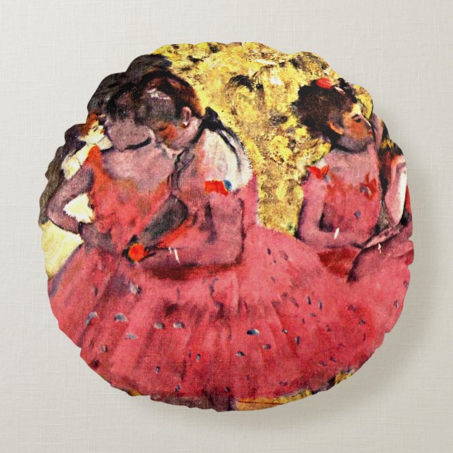 Degas - The Pink Dancers Round Cushion (Front)