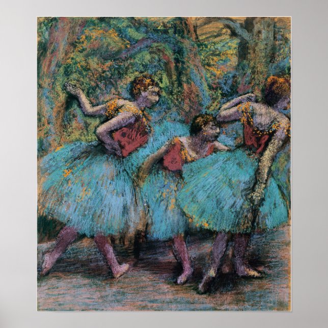 Degas - Three Dancers (Blue Tutus Red Bodices) Poster (Front)