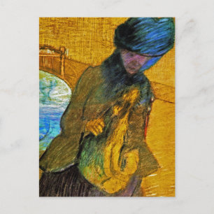 Degas - Vintage Fine Art - Mary Cassatt With Dog Postcard