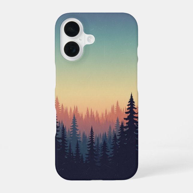 Dégradé de Forêt Vintage iPhone 16 Case (Back)
