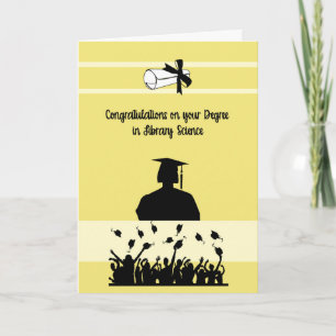 Degree Card in Library Science with Female Grad.