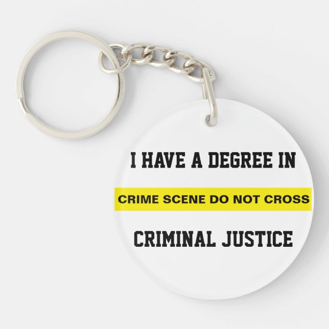 Degree in Criminal Justice Key Ring (Front)