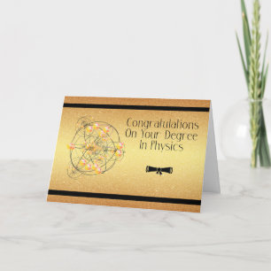 Degree in Physics Card, Congratulations Gold Card