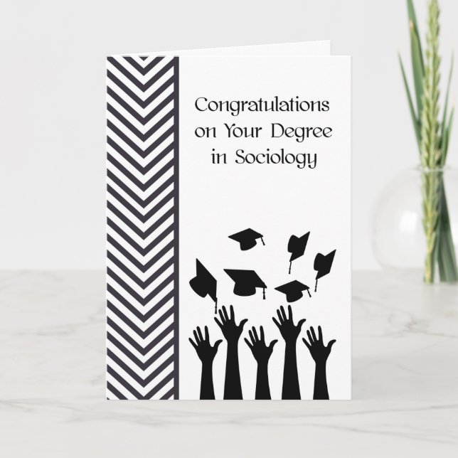 Degree in Sociology Card Black and White (Front)