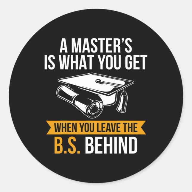 Degree Mba Masters Degree Graduation  Classic Round Sticker (Front)