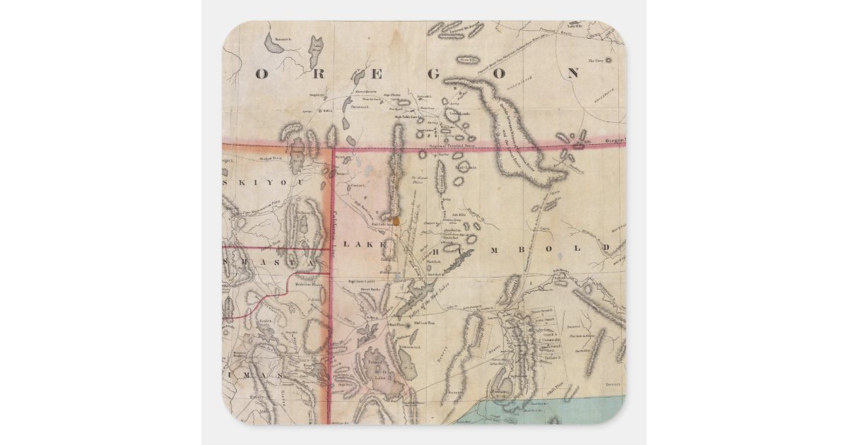 DeGroot's Map of Nevada Territory Square Sticker | Zazzle