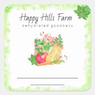 *~* *~Dehydrated Veggie Vegetables AP30 Square Sti Sticker