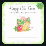 *~* *~Dehydrated Veggie Vegetables AP30 Square Sticker<br><div class="desc">Energetically Enhanced Labels / Stickers for your canning DEHYDRATED FOOD mason jars. This can also be used for CANNING of Fruit and Vegetables. There are 2 lines for writing text such as the name of the Fruit or Veggie / Vegetable for your homestead Farm Farmer Farmer Market Canning or Dehydration...</div>