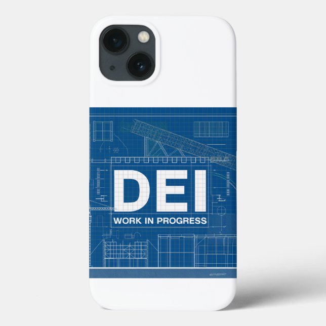 DEI Work Blueprint Technical Drawing iphone case (Back)