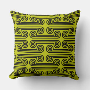 Deimos Black and Olive Green Cushion