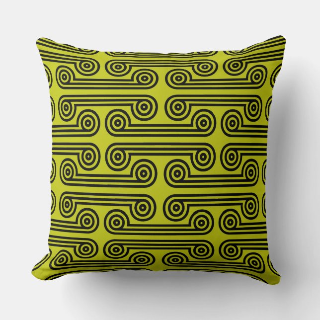 Deimos Black and Olive Green Cushion (Front)