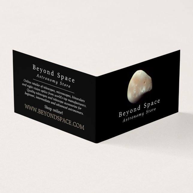 Deimos, Moon Of Mars, Astronomer, Astronomy Store Business Card (Outside)