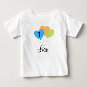DEIN DESIGN/Name First Birthday of balloon Boy Baby T-Shirt