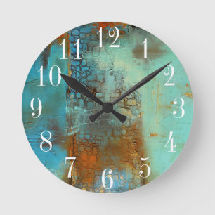 Deja Blue Round Clock