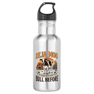 Deja Moo Funny Cow Western Vintage Shirt Design_1 532 Ml Water Bottle