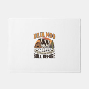 Deja Moo Funny Cow Western Vintage Shirt Design_1 Doormat
