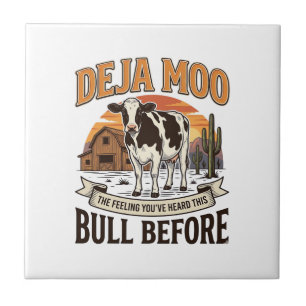 Deja Moo Funny Cow Western Vintage Shirt Design_1 Tile