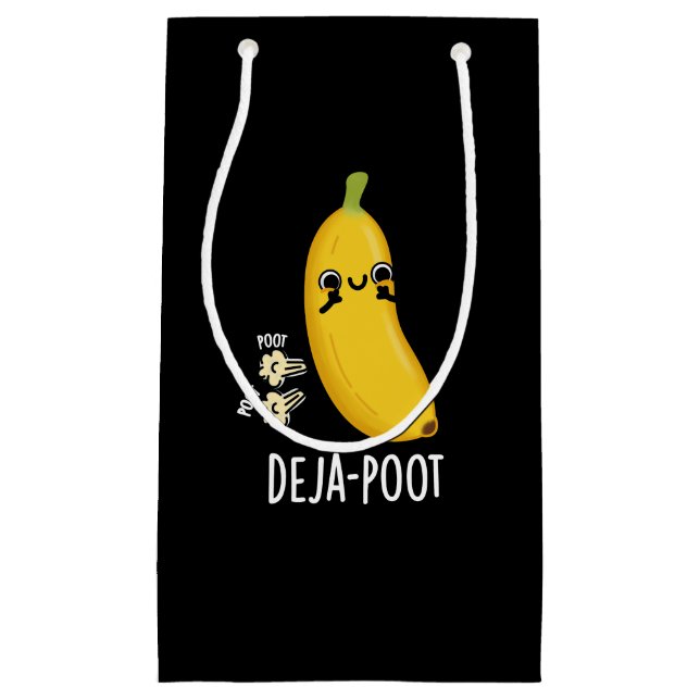 Deja-poot Funny Banana Double Fart Pun Dark BG Small Gift Bag (Front)