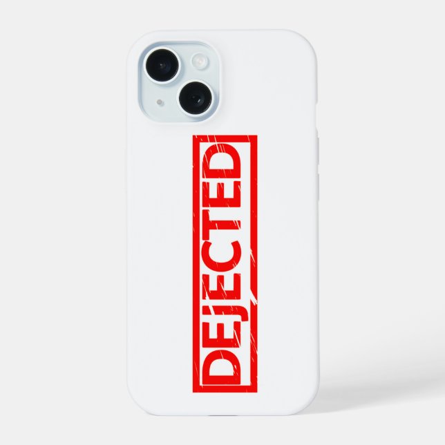 Dejected Stamp iPhone 15 Case (Back)