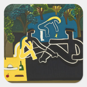 Dejeuner sur l'herbe square sticker