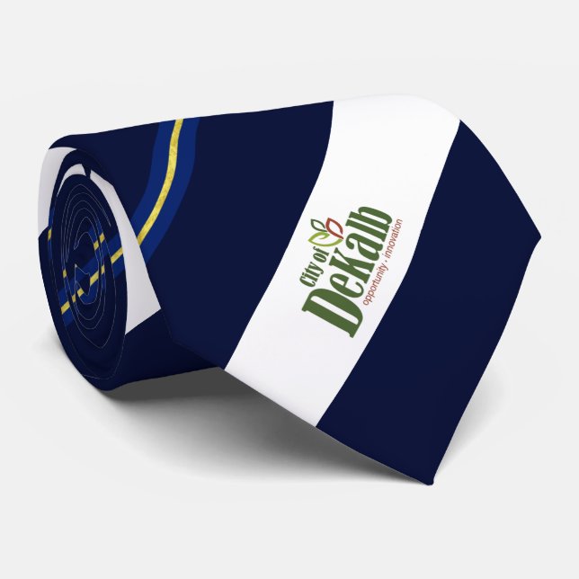DeKalb (Illinois) city flag Neck Tie (Rolled)