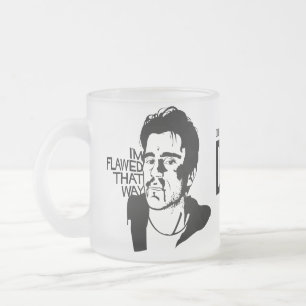 Deke - "I'm Flawed That Way" Frosted Glass Coffee Mug