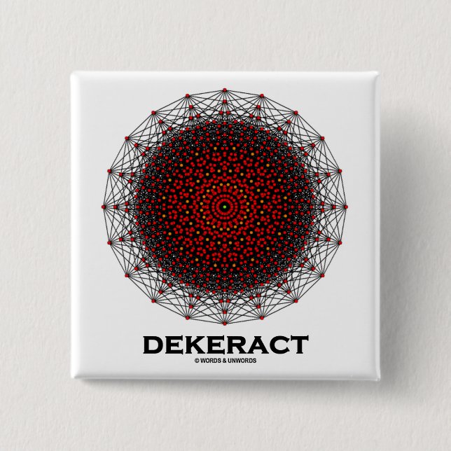 Dekerat (10-Dimensional Hypercube) 15 Cm Square Badge (Front)