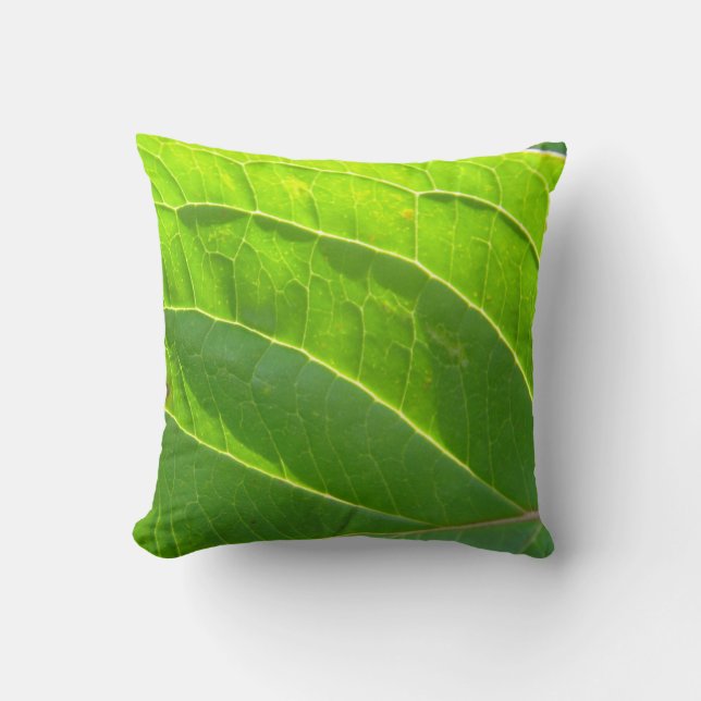 Dekokissen hellgrünes Blatt Cushion (Front)