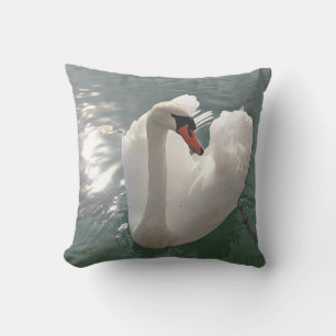 Dekokissen romantischer weisser Schwan Cushion