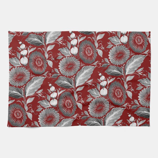Dekorative Blumen Tea Towel (Horizontal)