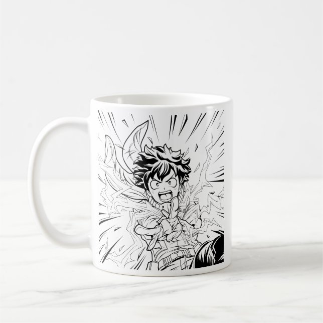 Deku In Action Mood Coffee Mug (Left)