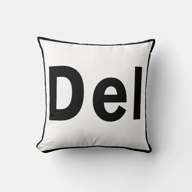 DEL  Delete Key Throw Pillow (Front)